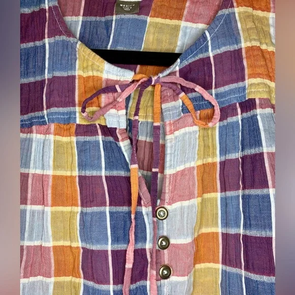 💥BOGO💥 Anthropologie Pilcro Sleeveless Plaid Top - Picture 3 of 6